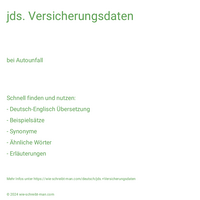 jds. Versicherungsdaten