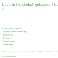 krabbeln | krabbelnd | gekrabbelt | krabbelt | krabbelte | in etw. hineinkrabbeln