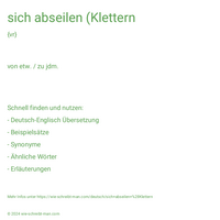 sich abseilen (Klettern