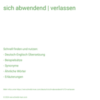 sich abwendend | verlassen