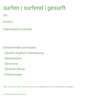 surfen | surfend | gesurft