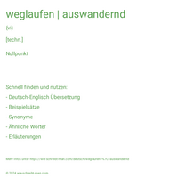 weglaufen | auswandernd