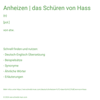 Anheizen | das Schüren von Hass