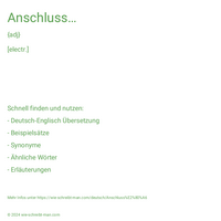 Anschluss…