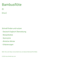 Bambusflöte