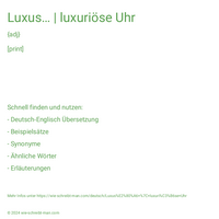 Luxus… | luxuriöse Uhr