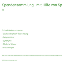 Spendensammlung | mit Hilfe von Spenden restauriert werden