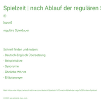 Spielzeit | nach Ablauf der regulären Spielzeit