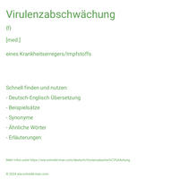 Virulenzabschwächung