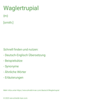 Waglertrupial