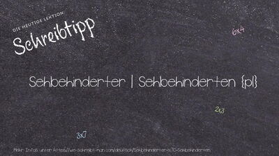 Schreibtipp Sehbehinderter | Sehbehinderten