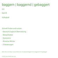 baggern | baggernd | gebaggert