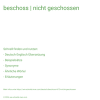 beschoss | nicht geschossen