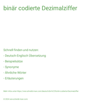 binär codierte Dezimalziffer