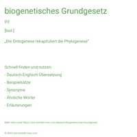 biogenetisches Grundgesetz