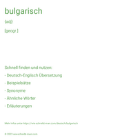 bulgarisch