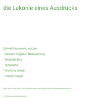 die Lakonie eines Ausdrucks