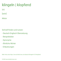 klingeln | klopfend