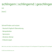 schlingern | schlingernd | geschlingert | schlingert | schlingerte