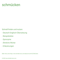 schmücken