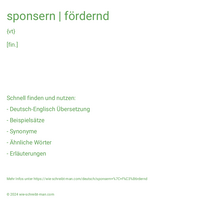 sponsern | fördernd