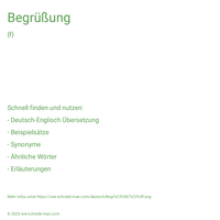 Begrüßung