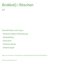 Brokkoli) | Röschen