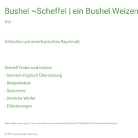 Bushel ~Scheffel | ein Bushel Weizen