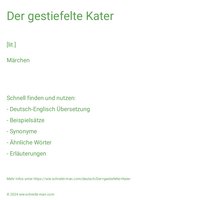 Der gestiefelte Kater