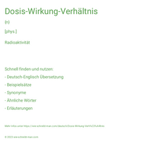 Dosis-Wirkung-Verhältnis