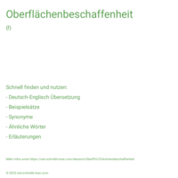 Oberflächenbeschaffenheit