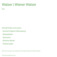 Walzer | Wiener Walzer