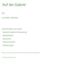 'Auf der Galerie'