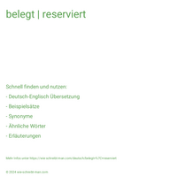 belegt | reserviert