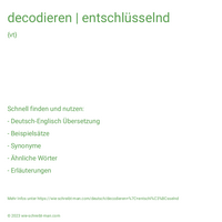 decodieren | entschlüsselnd