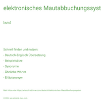 elektronisches Mautabbuchungssystem