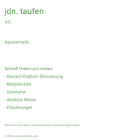 jdn. taufen