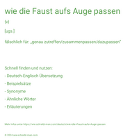 wie die Faust aufs Auge passen