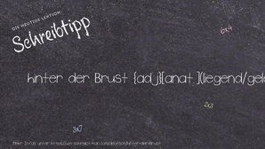 Wie schreibt man hinter der Brust? Bedeutung, Synonym, Antonym & Zitate.