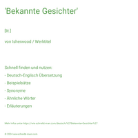 'Bekannte Gesichter'