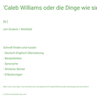 'Caleb Williams oder die Dinge wie sie sind'