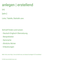 anlegen | erstellend