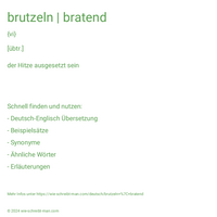 brutzeln | bratend