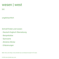 wesen | west