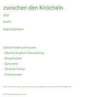 zwischen den Knöcheln