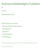 Autovervollständigen-Funktion