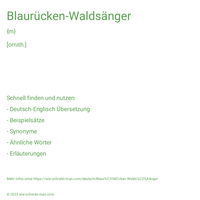 Blaurücken-Waldsänger