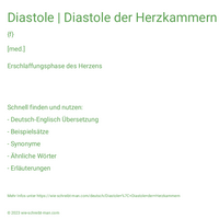 Diastole | Diastole der Herzkammern