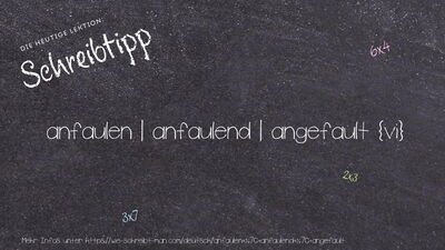 Schreibtipp anfaulen | anfaulend | angefault