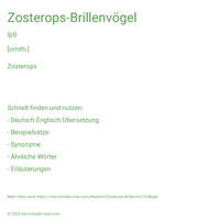 Zosterops-Brillenvögel